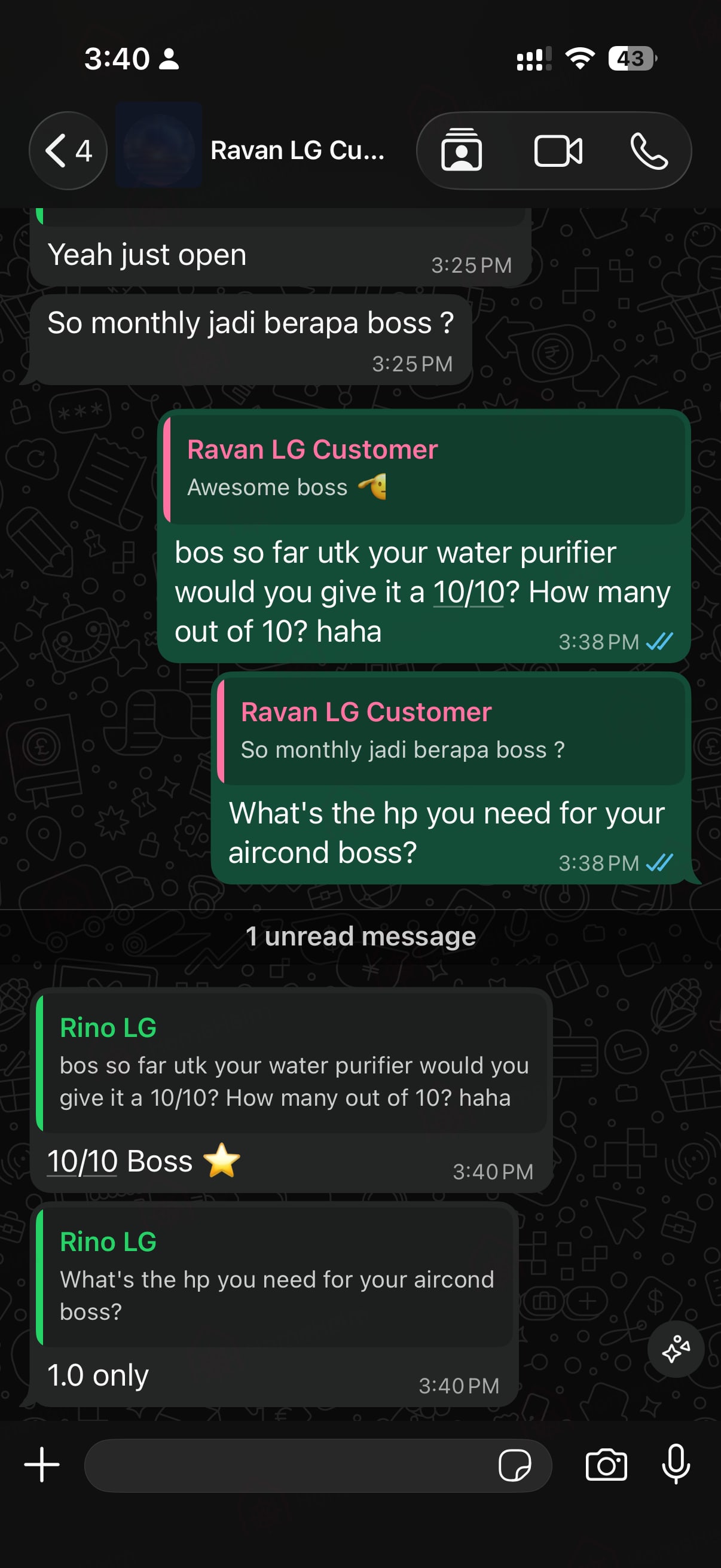 LG Water Purifier installed for Ravan